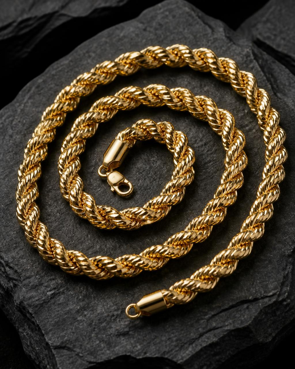 3MM Solid Rope Chain — 14K Gold